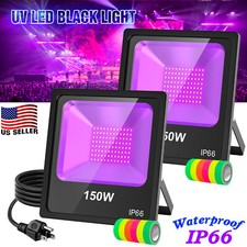 2 Pack 150W LED UV Black Light for Christmas Party LED Blacklight With Plug IP65