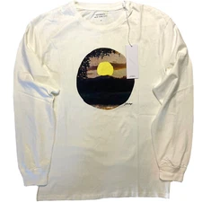 SATURDAYS NYC Mens Seabright Graphic Long Sleeve T Shirt White (MSRP $68)