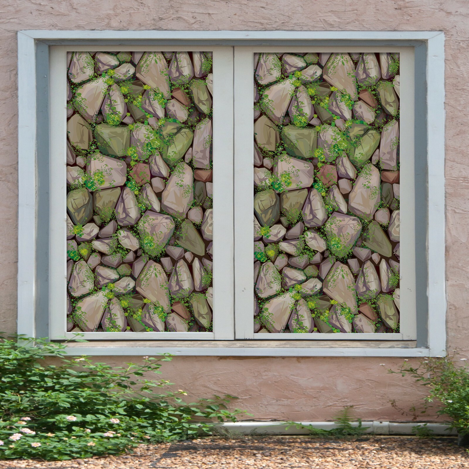 3D Gravel Grass A539 Window Film Print Sticker Cling Stained Glass UV Zoe