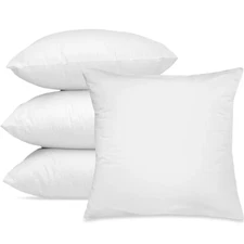 Lux Decor Collection White Throw Pillows 12" X 12" Pillow Insert Set of 4