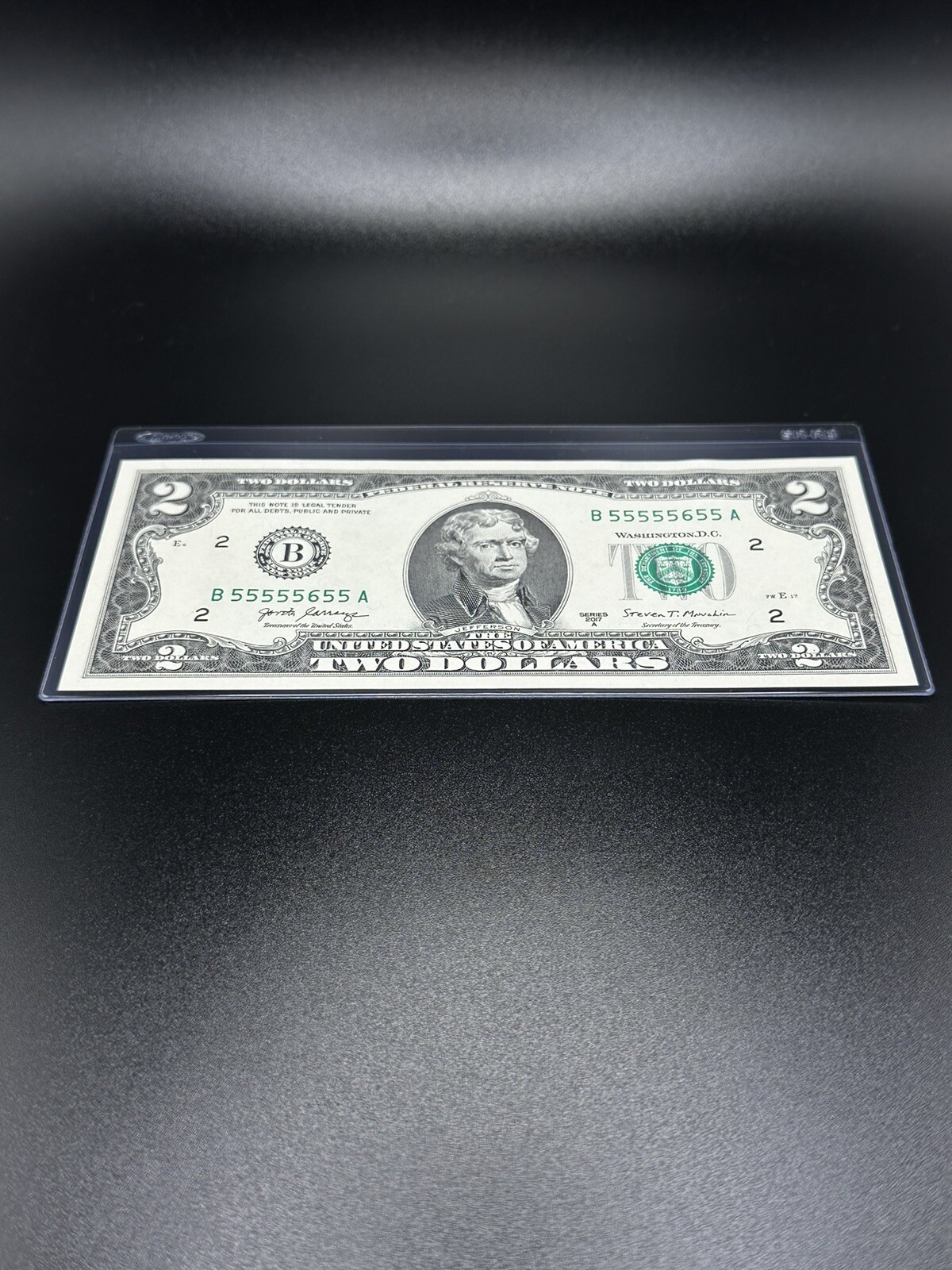 2017A - $2 DOLLARS Bill NEAR SOLID SERIAL NUMBER Very Nice Piece For ...