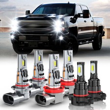 For Chevy Silverado 2500 Hd 2008-2018 Led Bulbs Headlights Hilo Fog Lights 6x For Chevy Silverado 2500 Hd 2008-2018 Led Bulbs Headlights Hilo Fog Lights 6x