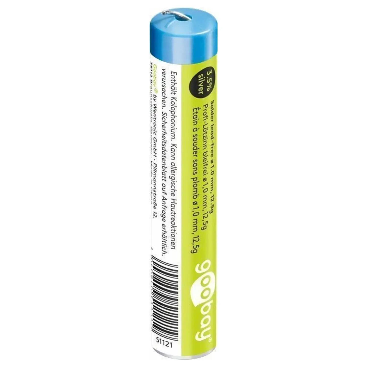 tubetto rotolo di stagno per saldatura senza piombo 1 mm 12.5 gr
