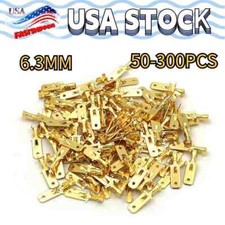 Male Spade Quick Splice Crimp Terminals 6.3mm Connector Non Insulated 300-50Pcs