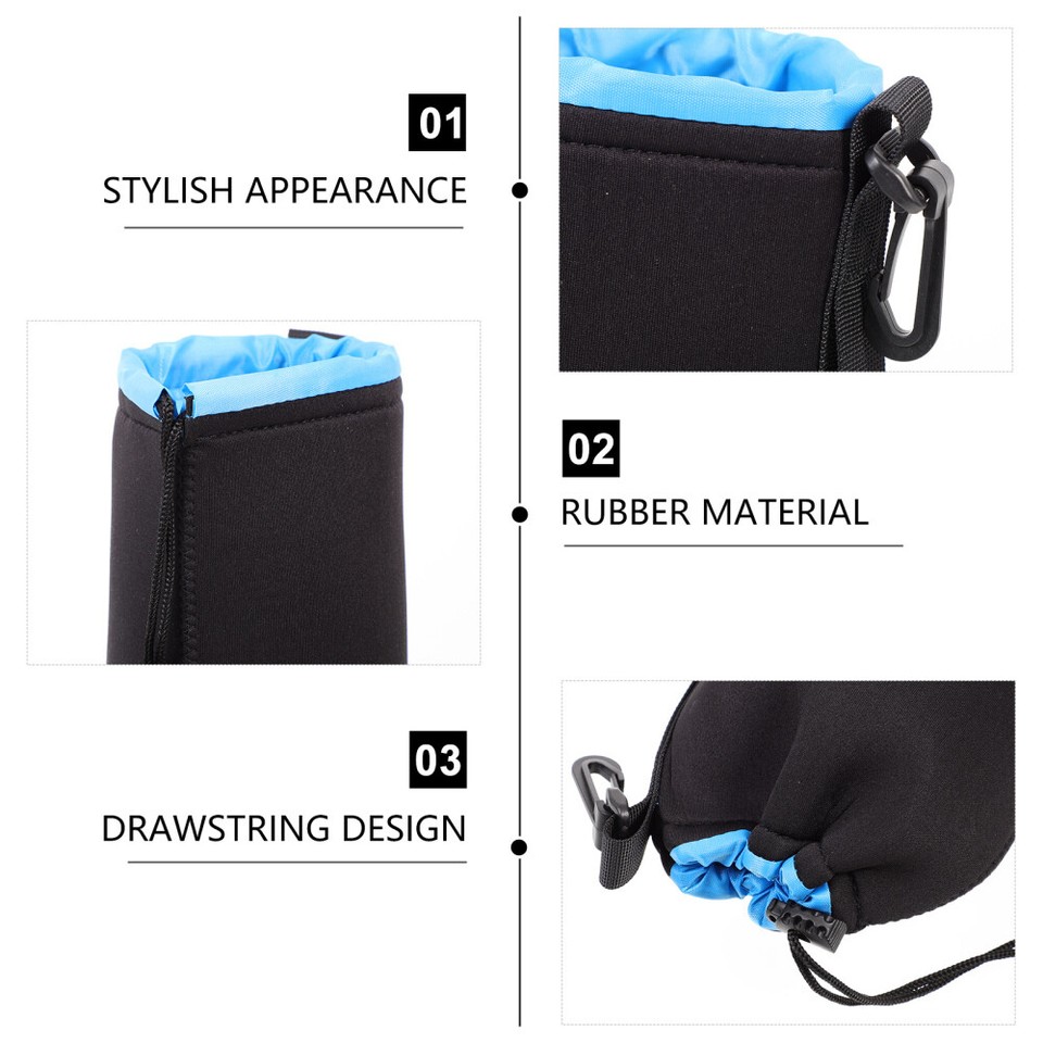4 Pcs Camera Lens Bag Small Neoprene Pouch Belt Caps eBay