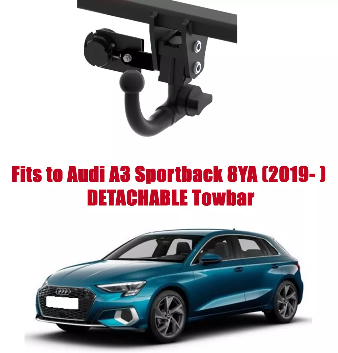 DETACHABLE Tow Bar For Audi A3 Sportback 8YA 2019 13 Pin