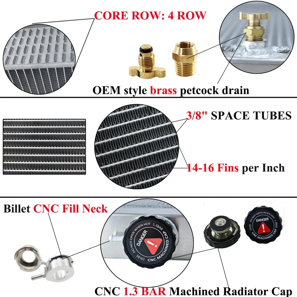 ASI 4 Row Radiator Fit 2003~09 Dodge Ram 2500 3500 2008-2010 Ram 4500 5500 Turbo - Image 4 of 4