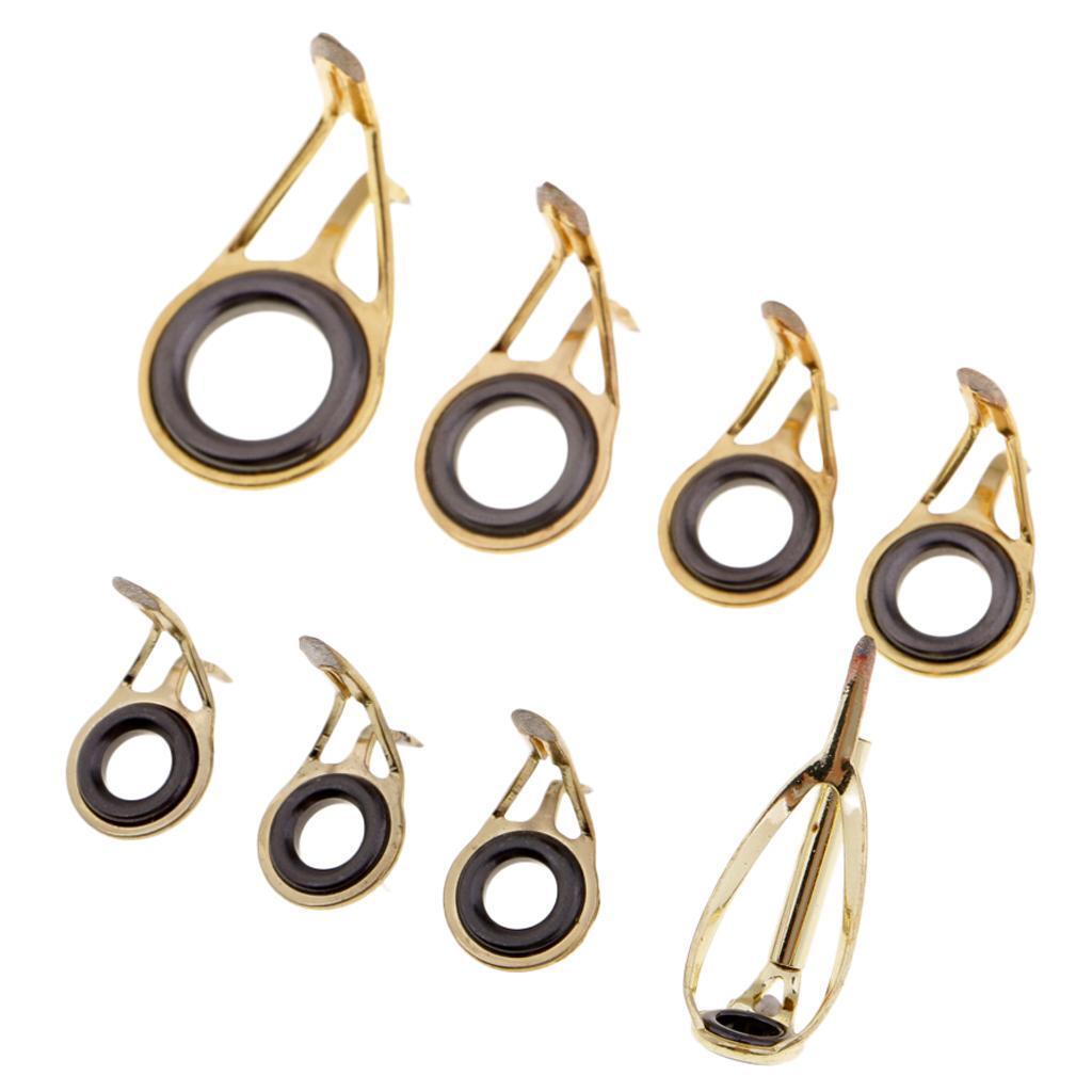 8pcs/set Fishing Rod Guide Tip Rod Eye Ring Fishing Line Ring Rod