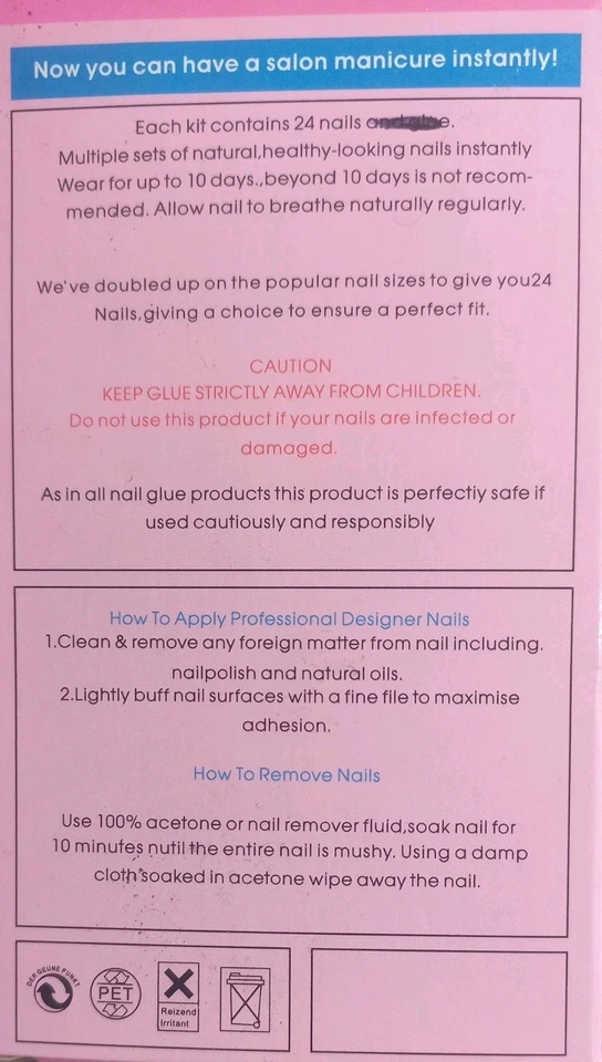 24 Pre Designed Nails Full False Nails - artificial designed TCA. Q.J - Image 3 of 4