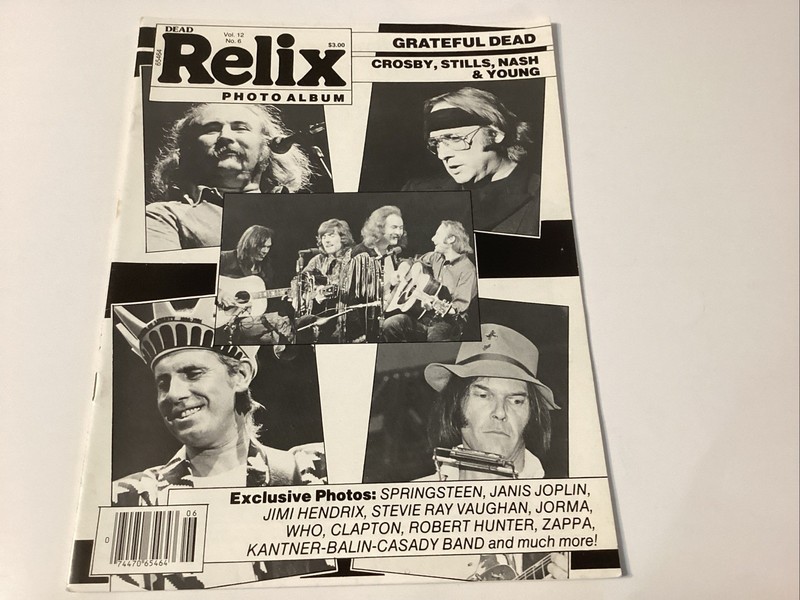 Dead Relix Magazine Vol. 12 No. 6  1985 Exclusive Photo Album Grateful Dead CSNY