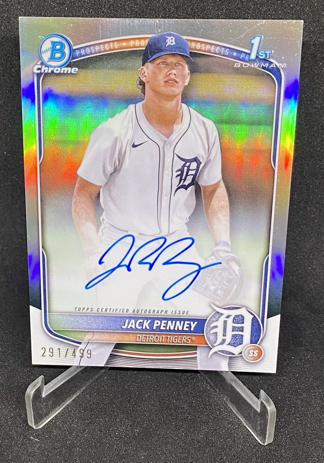 JACK PENNEY 2025 Bowman Chrome 1st Prospect Detroit Tigers AUTO REFRACTOR /499