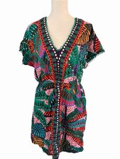 Farm Rio Anthropologie blouse cover up mini dress size M