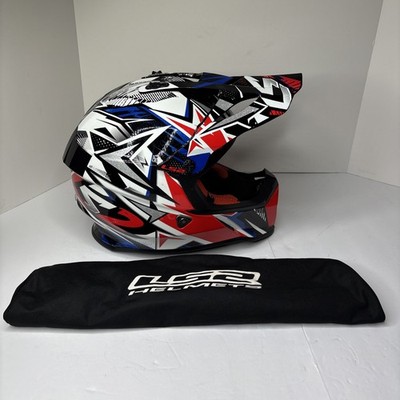 LS2 Fast Race Open Face Helmet Size M Red White Blue Motocross Motorbike ATV