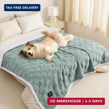 Luciphia Waterproof Dog Blanket, Reversible Fleece Sherpa, Couch Cover Soft