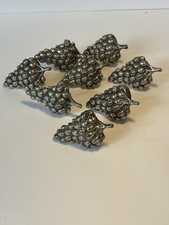Vineyard Grape Vine Silver Plated Napkin Rings Made in India 8 Rings Dinnerware