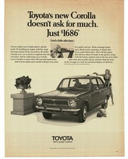 1969 Toyota Corolla Vintage Print Ad Classic Import Compact Car Early Toyota Pro