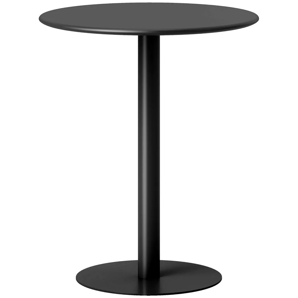 HOMCOM Dining Table 2 Seater Round Kitchen Table 60 x 60 x 72cm Black | Steel Base, Living Room, Dining Room, Space Saving - Image 2