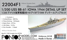 PONF22004 1:200 Pontos Model Detail Up Set - USS Iowa BB-61 1944 without Wood