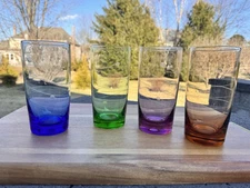 Lenox Tuscany Seasons Collection 6” Highball Multicolor Glasses 16oz~set Of 4