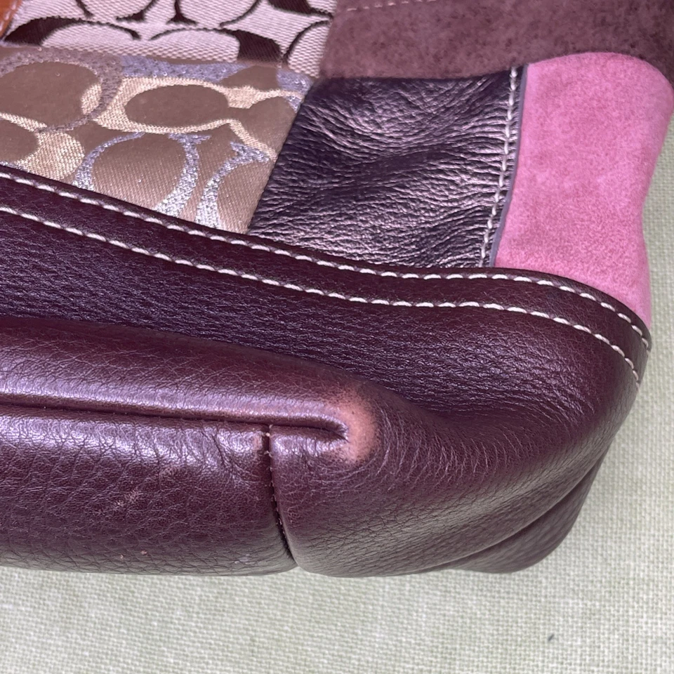 COACH Women’s Purse Bag Patchwork Hobo Bucket Leather Suede G06S-10434 Y2K Zebra - Image 2 of 4