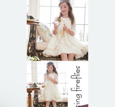 girls size 4 Ivory & Gold chasing fireflies Victorian costume/colonial Era Dress