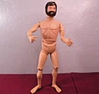 Gi Joe Figure Vintage 12" Flocked Brown Hair, Beard & Scar Blue Eyes Marked 1964