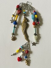 Vintage Colorful Ornament Pendant Beaded Charms Parrot Stars Heart Boho