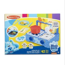 Melissa  Dough Blue  s Clues  You. Wooden Cooking Play Set W/ Food, Accessorie