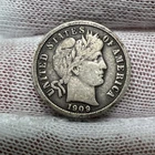 1909 Barber Dime. 90% Silver.  Nice Higher Grade Old US Coin!