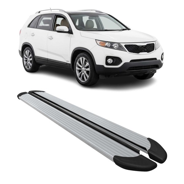 Seitenschweller Trittbretter Schweller FüR Kia Sorento 2 XM 2009-2013 Alu Grau-image