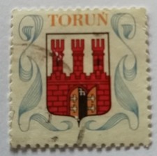 Briefmarke Polen TORUN Wappen 1  Stück ca. 1955/1959 Wspona Sprawa-Serie selten