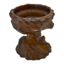 Vintage Carved Wood Plant Stand Candle Holder Small Bonsai Display Pedestal