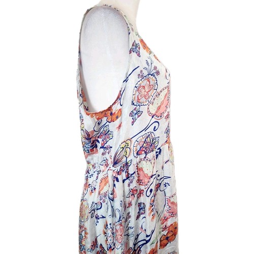 Sundance Womens Silk Floral Maxi Dress Sz Large Flowy Coastal Butterfly Pockets - Picture 16 of 18