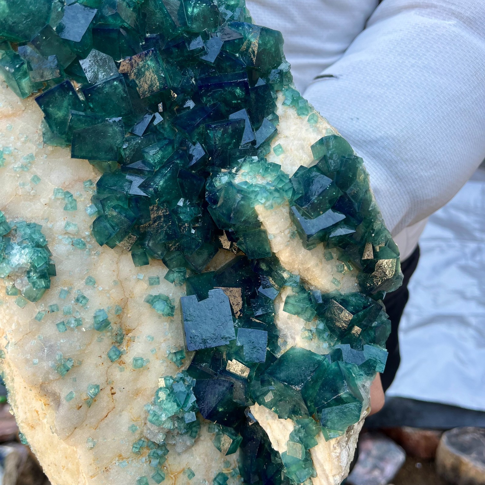 22.2lb Natural Green Fluorite Cube Crystal Cluster Mineral Specimen