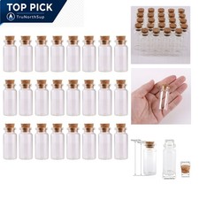 24pcs 10ml Glass Bottles Mini Vials with Cork Stoppers for DIY Crafts Wedding...