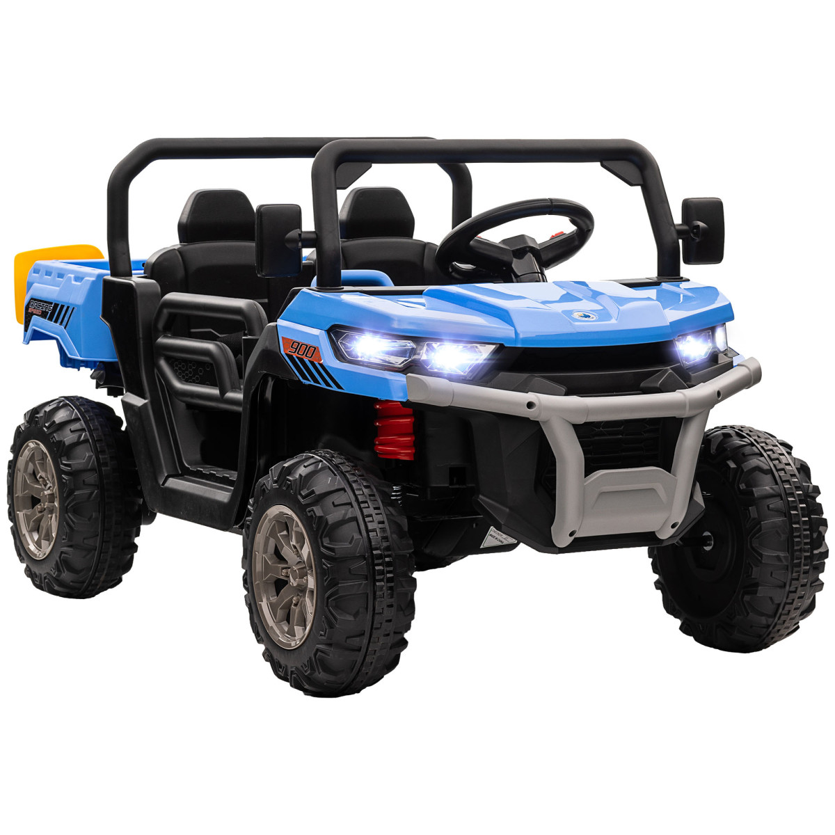 Homcom 12V 2 Seater Kids Electric Ride-On Car W/ Electric Bucket - Blue - Image 2