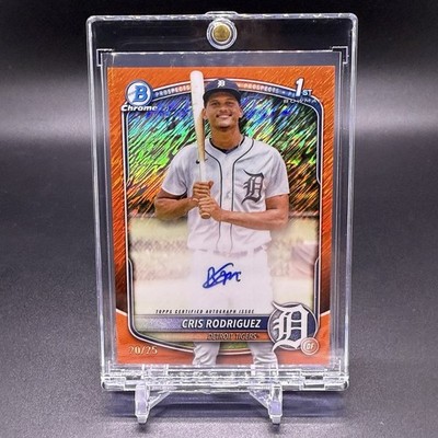 25! 🚨2025 1st Bowman Chrome Cris Rodriguez RC Auto Tigers Rookie