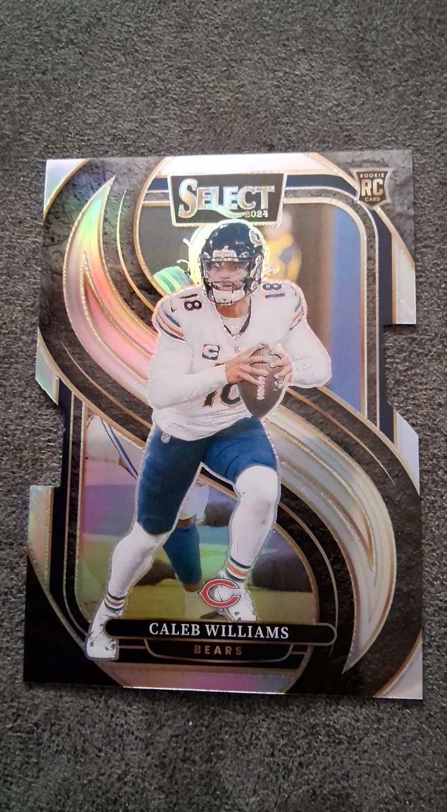 2024 Panini Select - Premier Level Caleb Williams #114 Silver Prizm Die-Cut (RC)