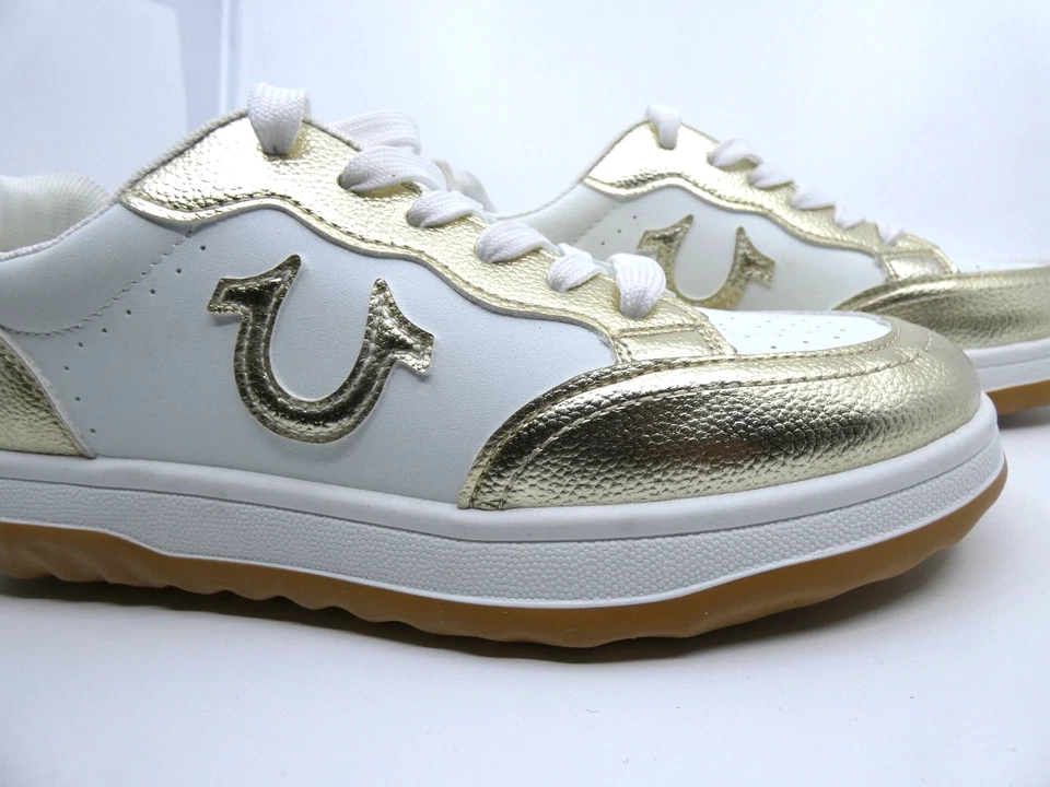 True Religion Women's Karlie Court White/Gold Sneaker Sz 8 M - Image 3 of 4