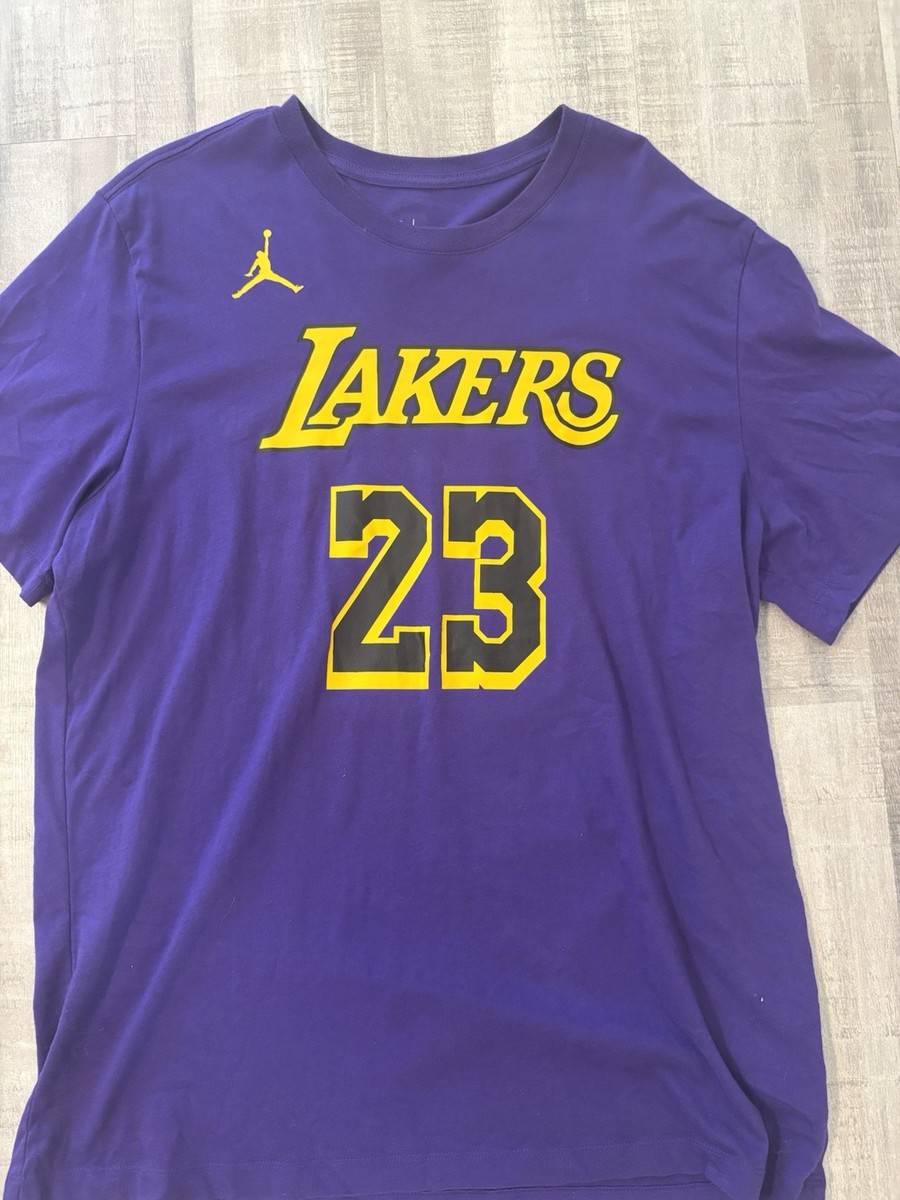 Nike Los Angeles Lakers Mens Lebron James Purple Jersey Shirt Size