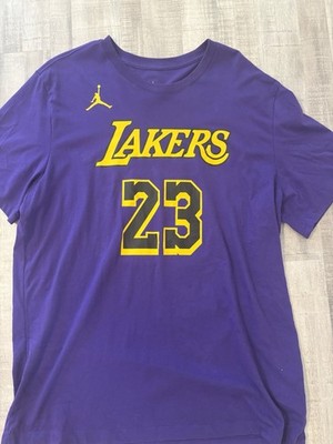 Nike Los Angeles Lakers Mens Lebron James Purple Jersey Shirt Size