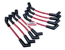 Ton's LS Spark Plug Wire Set 135 45 Corvette Camaro GMC Chevy 10MM Race Wire RED