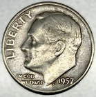 1957-D Roosevelt Dime - Circulated Condition - 90% Silver - US Coin - 2983