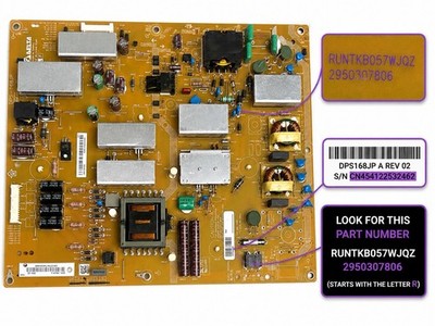 Sharp RUNTKB057WJQZ DPS-168JP Power Supply LED Driver Board LC-60LE640U OEM