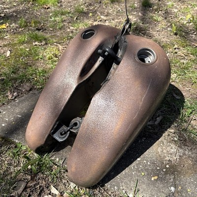 Vintage Chopper Motorcycle Split Gas Tank Set Dual Fluel Tank Harley Style