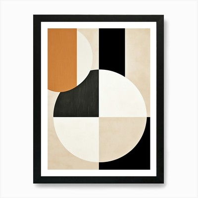 Abstract Circles, Bauhaus 1 Art Pri Framed Wall Art Poster Canvas Print Picture