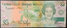 2010 CAYMAN ISLANDS PAPER MONEY - 5 DOLLARS UNCIRCULATED S/N 000951 BANKNOTE!