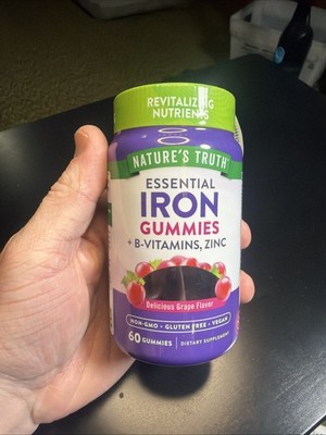 NEW Nature's Truth Essential Iron Gummies + B-Vitamins Zinc SEALED 2026