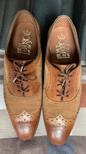 Barker Black Spectator Goodyear welted brogues UK 10.5 perfect for a wedding!
