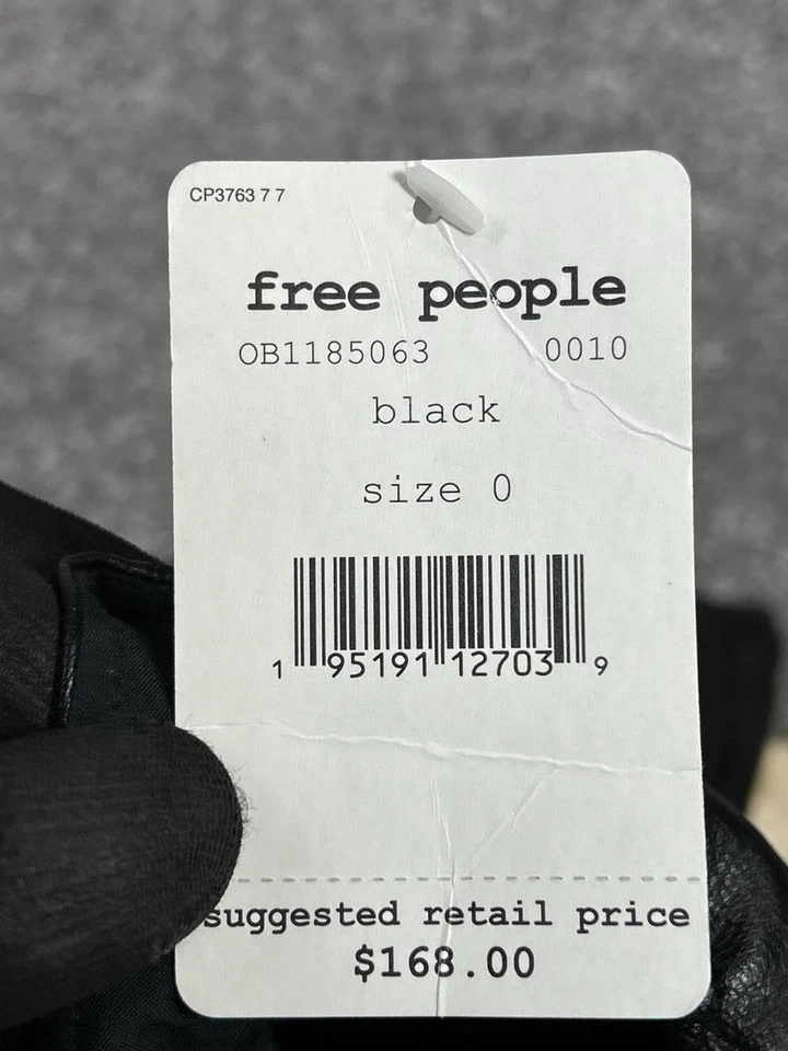 Vestido Free People Mujer 0 Negro Imitación Cuero Bodycon Nuevo Foto 4 de 4